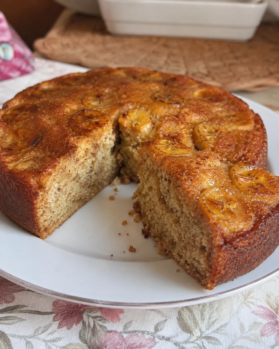 Bolo de banana sem açúcar, glúten e lactose