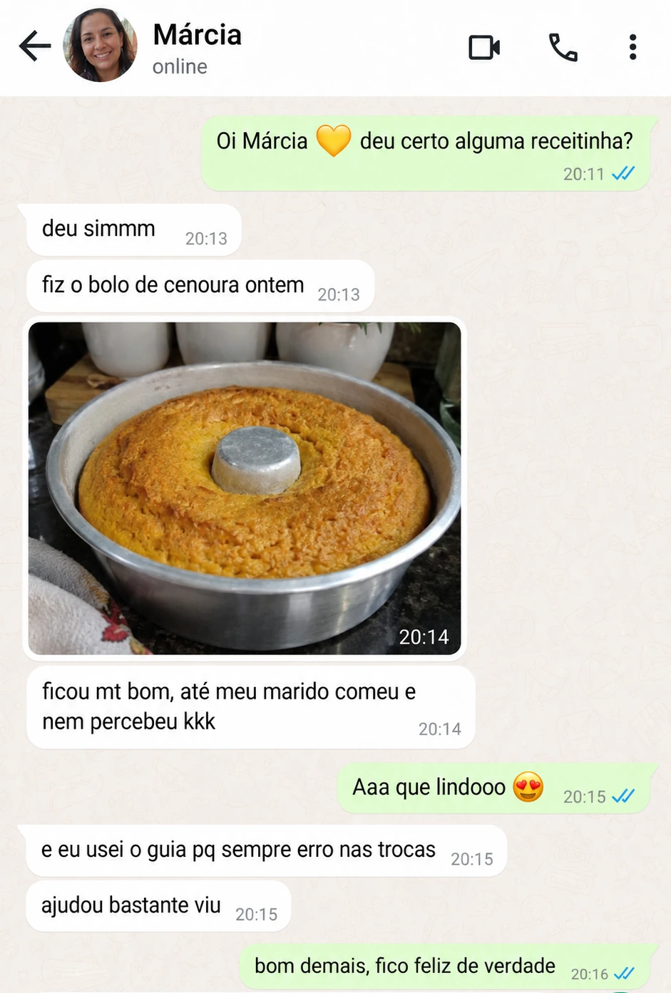 Depoimento sobre receita do Caderno Doce da Vó Tereza