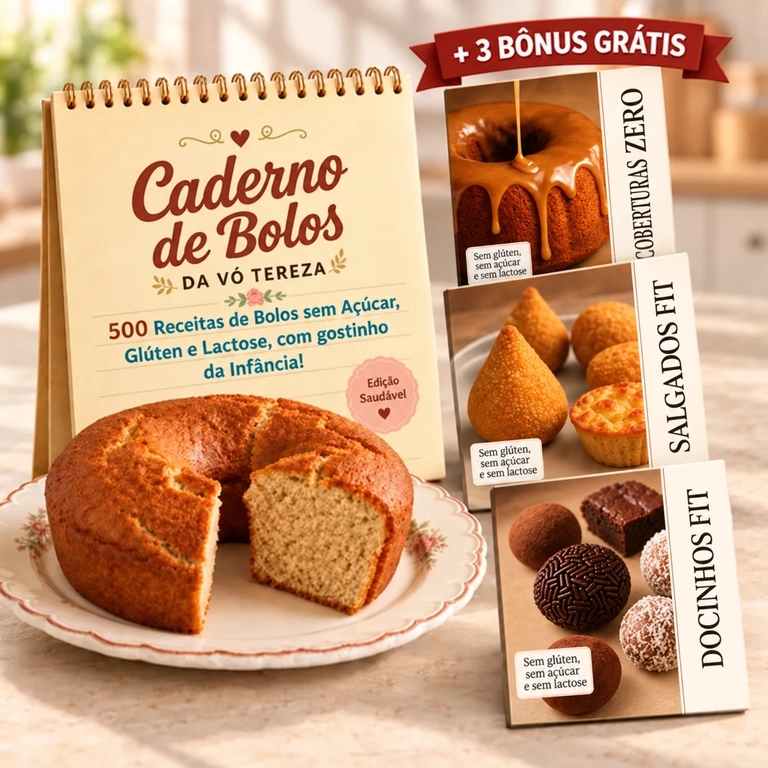 Caderno de Bolos da Vó Tereza com os três bônus