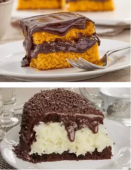 Bolo brigadeirão e prestígio